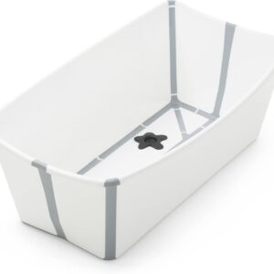 Stokke Flexi Bath, White - Foldable Baby Bath - Lightweight, Durable & Easy to Store - Convenient to Use at Home or when Travelling - Best for Newborns & Babies