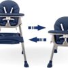 Little Bambino High Chair Baby Toddler, Removable Double Layer Tray, 5-Point Harness, Foldable Easy Storage, Adjustable Height Legs, Easy Assembled High Chair, Age 6 Months+ (Navy Blue) - Image 3