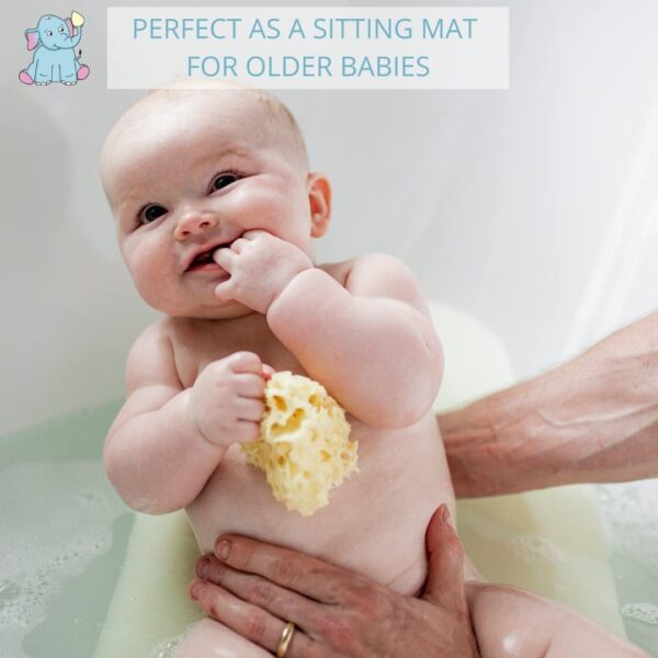 Ellie-Fant Baby Bath Foam Support Mat – Skid Proof & Antibacterial Sponge Cushion Seat Aid to Support Newborn Infant’s Head, Shoulders and Back During Bathing - Image 5