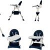 Little Bambino High Chair Baby Toddler, Removable Double Layer Tray, 5-Point Harness, Foldable Easy Storage, Adjustable Height Legs, Easy Assembled High Chair, Age 6 Months+ (Navy Blue) - Image 5