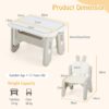 COSTWAY Kids Table and Chair Set, Toddler Activity Table with Flip-Top Tabletop, Erasable Magnetic Drawing Board, Storage, Adjustable Height Children Furniture Set for Playroom Nursery - Image 6