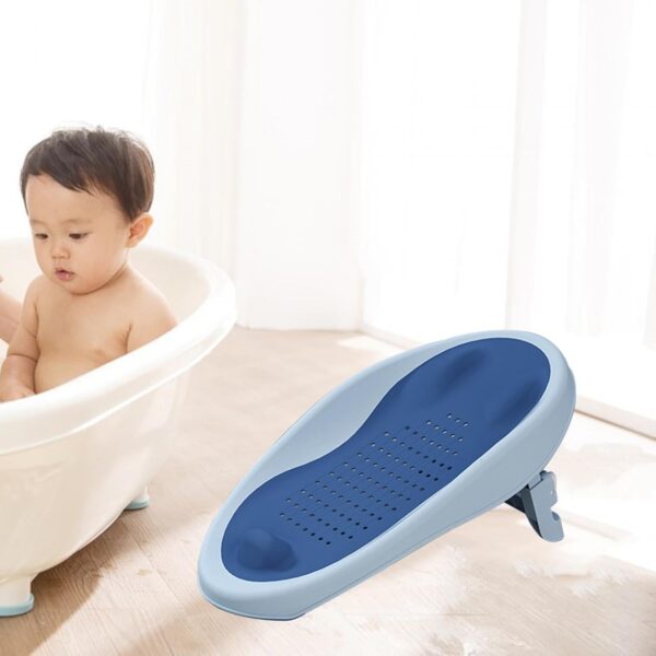 Baby Bath Support Bathtub Mat Anti Slip Foldable Ergonomic Breathable Adjustable Comfortable Bath Seat Bathing Seat for 0-12 Months Newborn, Blue - Image 4