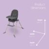 Maxi-Cosi Ava Baby Highchair with 3 Recline Positions, Ultra-Compact Fold, Lightweight, Portable High Chair with Carrying Handle, 100% Recycled Fabrics, 0-3 Years, 0-15 kg, Beyond Graphite - Image 7