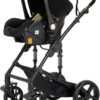 3 in 1 Pushchair Baby Travel System Baby Stroller Portable Baby Carriage Baby Foldable Pram with Aluminium Frame High Landscape Stroller for Newborn Baby Buggy (588 Black) - Image 6