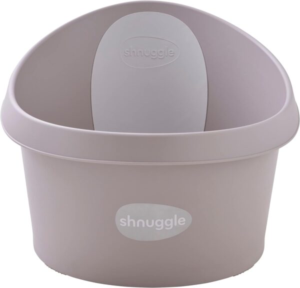 Shnuggle Toddler Bath Tub | Larger bath for bigger kids at Bathtime | Includes warm and soft foam backrest | Grippy Anti-Slip Surface | Includes Easy Drain Bath Plug | Taupe Beige - Image 2