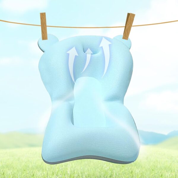 Baby Bath Cushion Pad Newborn Bathtub Cushion Non-Slip Bath Seat Pad Quick Dry Infant Bath Support Seat, Adjustable Baby Bathtub Mat, Baby Bath Pillow for 0-18 Months Newborn Baby(Blue) - Image 6