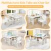 COSTWAY Kids Table and Chair Set, Toddler Activity Table with Flip-Top Tabletop, Erasable Magnetic Drawing Board, Storage, Adjustable Height Children Furniture Set for Playroom Nursery - Image 2