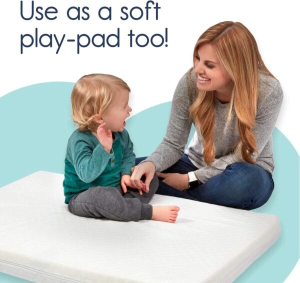 Trade Court Baby Travel Cot Mattress – 120 x 60 x 7.5 cm Toddler Bed, Crib Extra Thick Foam - Fits Most Graco/M&P Cots - Breathable & Anti Allergenic Removable Cover Protector Dust Mite Bedding - Image 6