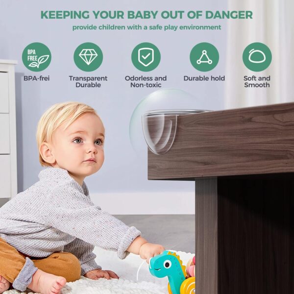 Peakally Corner Protectors for Baby Pack of 12, Thick Table Furniture Edge Protectors for Kids with Strong Adhesion, Corner Guard & Edge Safety Bumpers Clear - 6 R and 6 L - Image 3