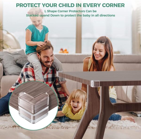 Peakally Corner Protectors for Baby Pack of 12, Thick Table Furniture Edge Protectors for Kids with Strong Adhesion, Corner Guard & Edge Safety Bumpers Clear - 6 R and 6 L - Image 6
