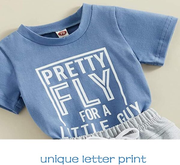 Toddler Baby Boy Summer Clothes Infant Boys Short Sets Letter Print T-shirt Short Sleeve Outfits Crew Neck Tops Shorts with Pocket 6M-4Y - Image 7