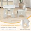 COSTWAY Kids Table and Chair Set, Toddler Activity Table with Flip-Top Tabletop, Erasable Magnetic Drawing Board, Storage, Adjustable Height Children Furniture Set for Playroom Nursery - Image 4