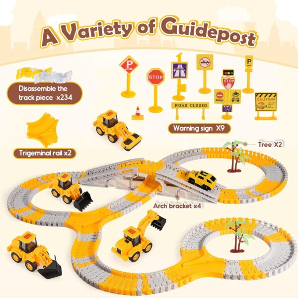 Tragik Kids Construction Toys for 3-6 Year Old Boys, Tractor Toy Cars Boys Toys Age 3-8 Birthday Gifts for 3-6 Year Old Boys Digger Toys Kids Toys Outdoor Toys Car Track Christmas Xmas Gifts - Image 4