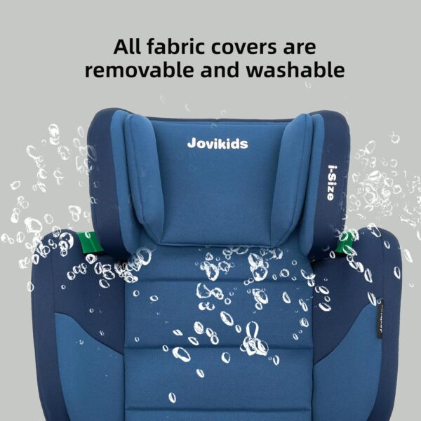 Jovikids i-Size Booster Seat with ISOFIX, Suitable for Kids 100-150cm (Approx. 3 to 12 Years), Adjustbale Height and Width, Portable Toddler Car Seat for Travel, Compact & Folding, ECE R129 - Image 7