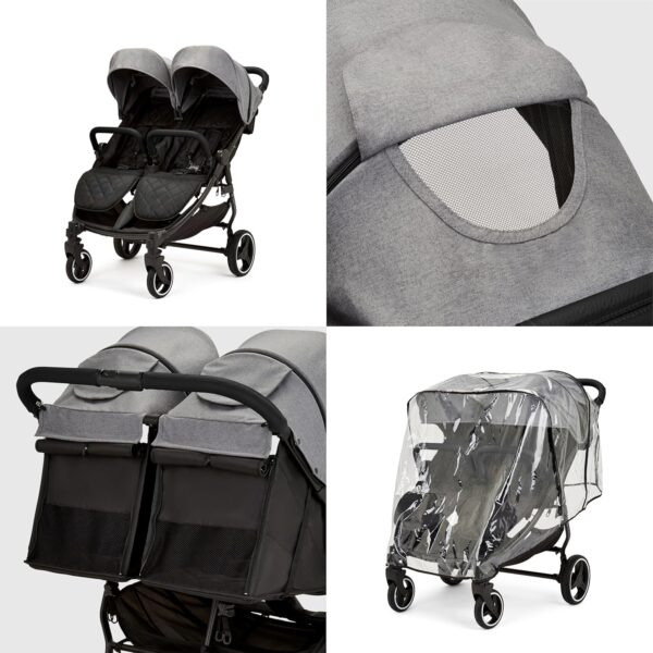 Ickle Bubba Venus Max Double Stroller - Space Grey - Image 6