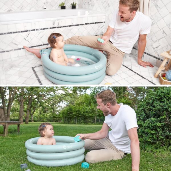 Babymoov Aquadots Inflatable Baby Bath with Bath Support | Toddler Bath | Travel Bath Baby | Paddling Pool - Image 5