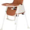 Holdfiturn 3-in-1 Children's High Chair Dining Chair Foldable Adjustable Baby High Chair Baby Children High Chair Movable for Children from 6 Months to 5 Years Old Coffee