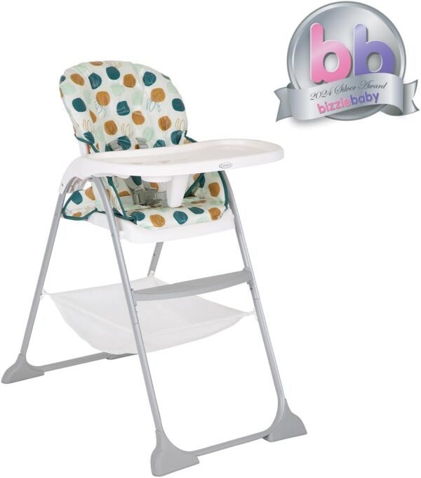 Graco SnackEase quick one-hand folding highchair, lightweight at only 6.3kg and comes with 3 recline positions for babies comfort, Organza fashion - Image 3