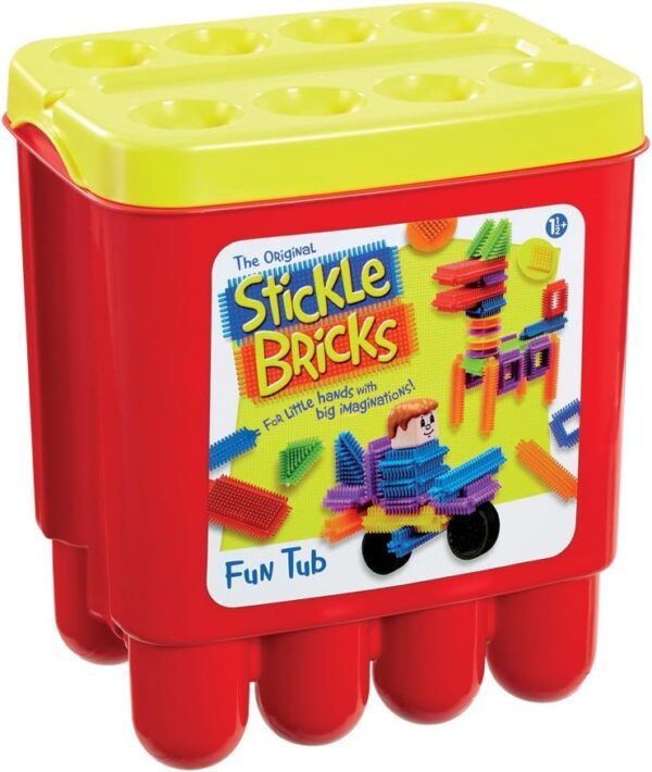 Stickle Bricks Fun Tub - Inspire Creativity and Motor Skills, Safe and Durable Construction Toy, Versatile Play Possibilities, Convenient Storage, Suitable for Ages 18 Months and above