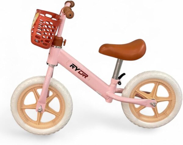RYDR Balance Bike with Basket - Toddler Training Bike, Adjustable Seat & Handlebars, Puncture-Proof Tyres, Rust-Resistant Frame - Image 2