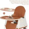 Holdfiturn 3-in-1 Children's High Chair Dining Chair Foldable Adjustable Baby High Chair Baby Children High Chair Movable for Children from 6 Months to 5 Years Old Coffee - Image 2