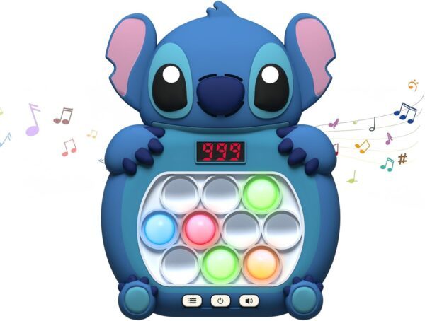 Light Up Pop-it Game Quick Push Bubble Game,Stitch Electronic Poppet Game,Handheld Fast Speed Push Game,Puzzle Pop Games Fidget Toys,Pop Controller Popping Game for Kids Christmas Birthday Gifts