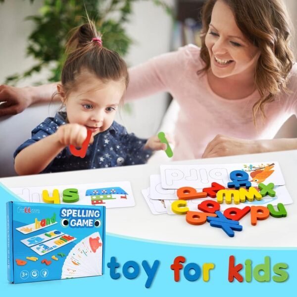 Toddlers Preschool Learning Toys for Girls Boys Age 2 3 4, Kid Alphabet Spell Educational Game Toy for 1-4 Year Old Girl Boy Baby Birthday Gift Kindergarten Sight Word Letter Puzzle Toys for Girl Boy - Image 2