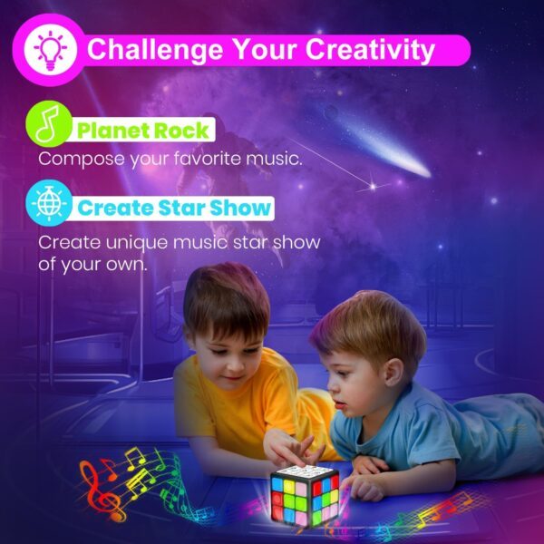 Xinbeiya Rechargeable Game Handheld Cube, 15 Fun Brain & Memory Game with Score Screen, Cool Toys for Kids, Christmas Birthday Gifts for Boys Girls Aged 6-12+ Years Old (Black) - Image 6