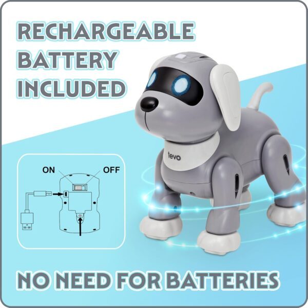 TEVO Robot Dog - Remote Control Dog Toy For Kids - Dancing, Singing, Smart Stunt Dog - Interactive Robotic Pet For Boys or Girls - Image 3