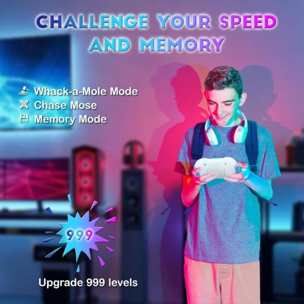 YouJabz Pop Fast Push Game Fidget Toys, Upgraded Flashing Handheld Game Console for Birthday Presents, Stress Relief Sensory Toy for Autism Kids,Pocket Quick Press Puzzle Gamepad Boys Girls Xmas Gifts - Image 3