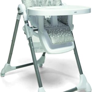 Mamas & Papas Snax Adjustable Highchair, Reclines, Foldable with Removable Tray, Grey Spot