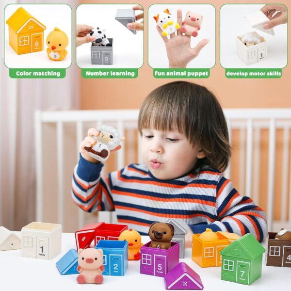HappyGoLucky Toys for 1 2 3 Year Old Boys Girls, Farm Animals Toys for 1-3 Year Old Girl Gifts Toddler Toys Baby Toys Christmas Xmas Gifts for Kids Montessori Toys for 1-3 Year Old Birthday Presents - Image 2