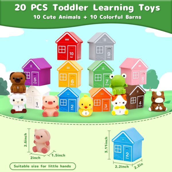 HappyGoLucky Toys for 1 2 3 Year Old Boys Girls, Farm Animals Toys for 1-3 Year Old Girl Gifts Toddler Toys Baby Toys Christmas Xmas Gifts for Kids Montessori Toys for 1-3 Year Old Birthday Presents - Image 7