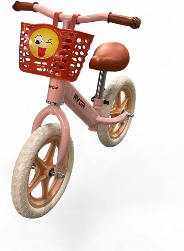 RYDR Balance Bike with Basket - Toddler Training Bike, Adjustable Seat & Handlebars, Puncture-Proof Tyres, Rust-Resistant Frame
