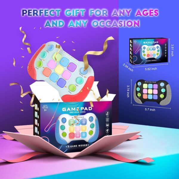 YouJabz Pop Fast Push Game Fidget Toys, Upgraded Flashing Handheld Game Console for Birthday Presents, Stress Relief Sensory Toy for Autism Kids,Pocket Quick Press Puzzle Gamepad Boys Girls Xmas Gifts - Image 6