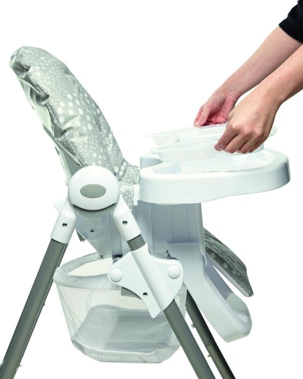 Mamas & Papas Snax Adjustable Highchair, Reclines, Foldable with Removable Tray, Grey Spot - Image 4