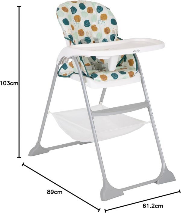 Graco SnackEase quick one-hand folding highchair, lightweight at only 6.3kg and comes with 3 recline positions for babies comfort, Organza fashion - Image 5