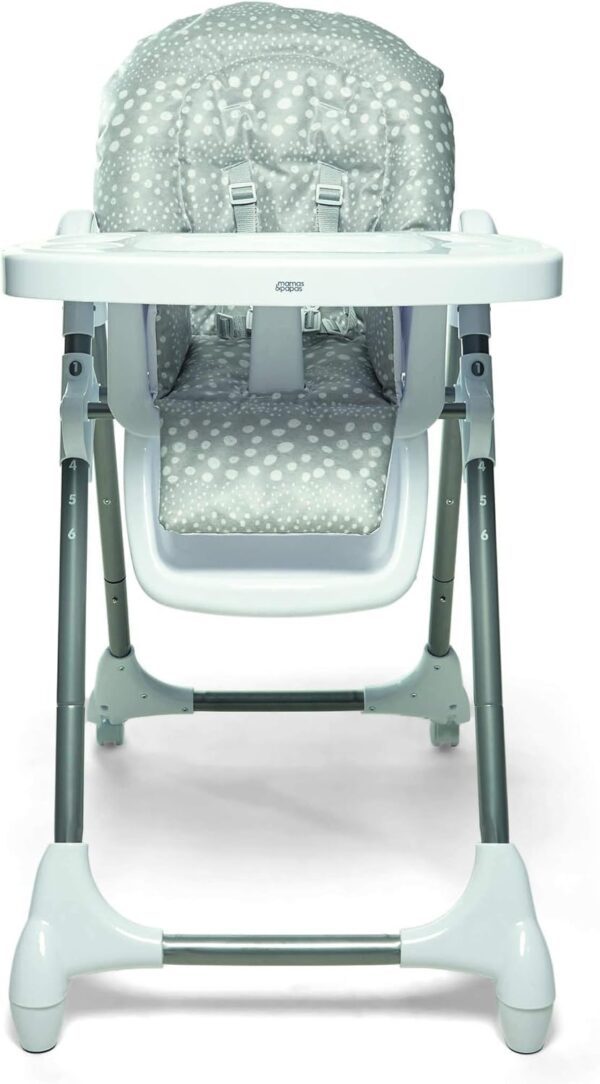 Mamas & Papas Snax Adjustable Highchair, Reclines, Foldable with Removable Tray, Grey Spot - Image 5