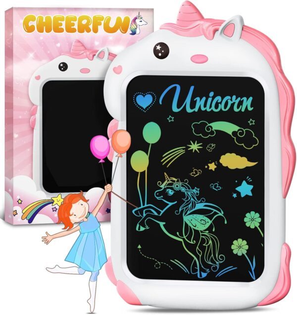 Unicorn Gifts for Girls Kids Toys - Girls Toddlers Toys Age 2 3 4 5 + Year Old Kids Advent Calendar LCD Doodle Writing Board Tablet Drawing Pad Birthday Christmas Gifts for Kids Girls Travel Toys