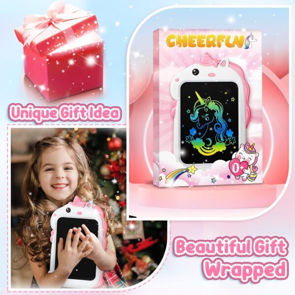 Unicorn Gifts for Girls Kids Toys - Girls Toddlers Toys Age 2 3 4 5 + Year Old Kids Advent Calendar LCD Doodle Writing Board Tablet Drawing Pad Birthday Christmas Gifts for Kids Girls Travel Toys - Image 4