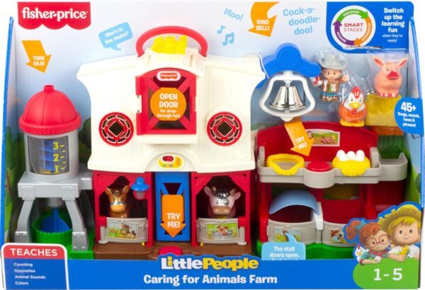 Fisher-Price Little People Caring for Animals Farm | Toddler Toys with Farm Animals, Lights and Sounds | Childs Farm Baby Toys | Farm Animal Toys for 1 Year Olds to 5 Year Olds | UK English, GLT78 - Image 7