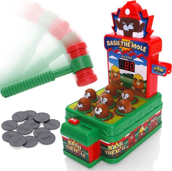 Tevo Whack Game With Hammer - A Mole Bashing Game For Kids - Electronic Kids Board Games - Toys For 3,4,5,6 Year Old Boys & Girls - Classic Arcade Game - Boys Toys Age 3 Plus - FREE Batteries Included