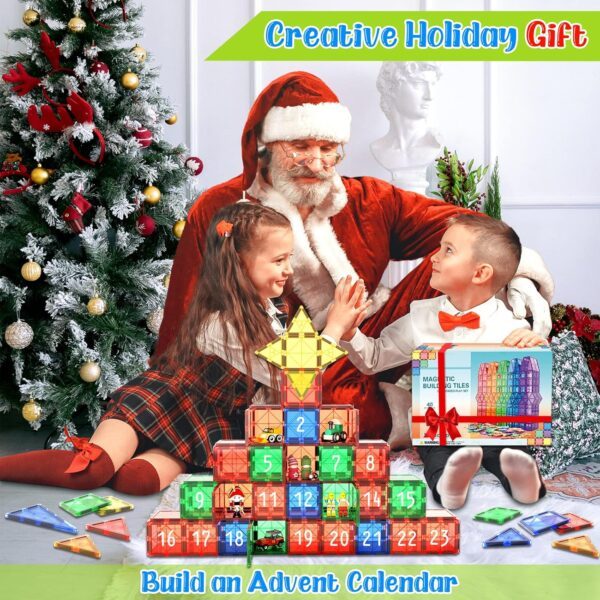 Magnetic Tiles Kids Toys STEM Magnet Toys for Toddler Magnetic Blocks Building Toys Preschool Learning Sensory Montessori Toys for 3+ Year Old Boys and Girls, Safe Creativity Toddler Kids Toys 40PCS - Image 7