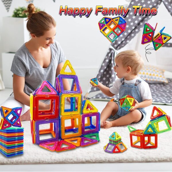 38PCS Magnetic Building Blocks Magnetic Tiles Magnets for Kids Construction Learning Educational Magnetic Toys for 3 4 5 6 Years Old Boys Girls Toddlers Kids Christmas Birthday Gifts for 3+ - Image 2