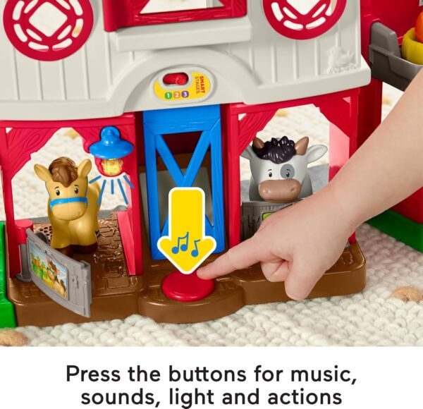 Fisher-Price Little People Caring for Animals Farm | Toddler Toys with Farm Animals, Lights and Sounds | Childs Farm Baby Toys | Farm Animal Toys for 1 Year Olds to 5 Year Olds | UK English, GLT78 - Image 5
