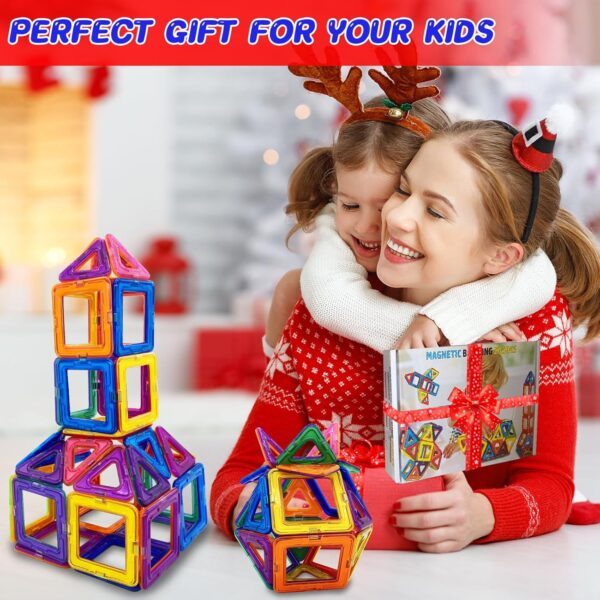 38PCS Magnetic Building Blocks Magnetic Tiles Magnets for Kids Construction Learning Educational Magnetic Toys for 3 4 5 6 Years Old Boys Girls Toddlers Kids Christmas Birthday Gifts for 3+ - Image 6